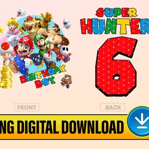 Mario Birthday Custom Png, Mario Bros Family Png, Super Mario Birthday Party Png, Mario Birthday Boy Png, Gift Birthday, Digital Download