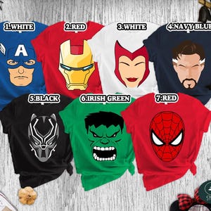 Avengers Costume Family Shirt, Avengers Team Shirt, Spider Man Iron Man Captain America Costume, Superhero Costume, Family Halloween Costume image 2