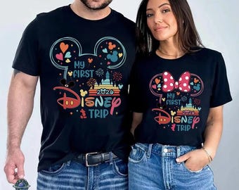 Custom My First Disneyland Trip 2026 Comfort Colors Shirt, Mickey Minnie Mouse Couple Matching Shirt, Family Trip 2026, Family Vacation 2026