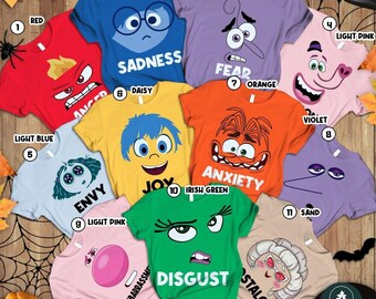 Inside Out Movie Characters Shirts, Inside Out Family Costume Shirts, Inside Out Halloween Costume Shirts, Inside Out Birthday Party Shirts