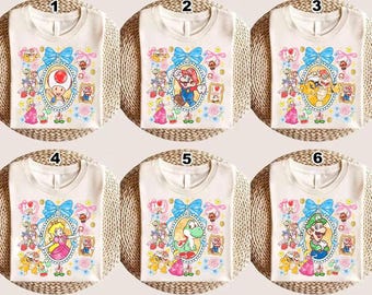 Comfort Colors Coquette Bow Super Mario Shirt, Retro Epic Universe Mario Shirt, Orlando Park Epic Universe Shirt, Disneyland Trip Shirt