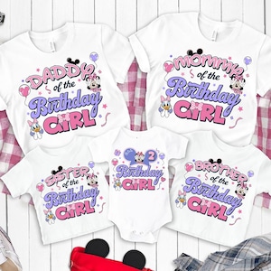 Minnie Daisy Disneyland Birthday Girl Shirt, Custom Birthday Family Matching Shirt, Daddy Mommy Birthday Girl Tee, Disneyland Birthday Shirt