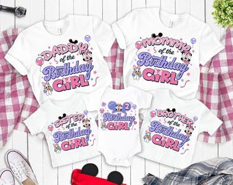 Minnie Daisy Disneyland Birthday Girl Shirt, Custom Birthday Family Matching Shirt, Daddy Mommy Birthday Girl Tee, Disneyland Birthday Shirt