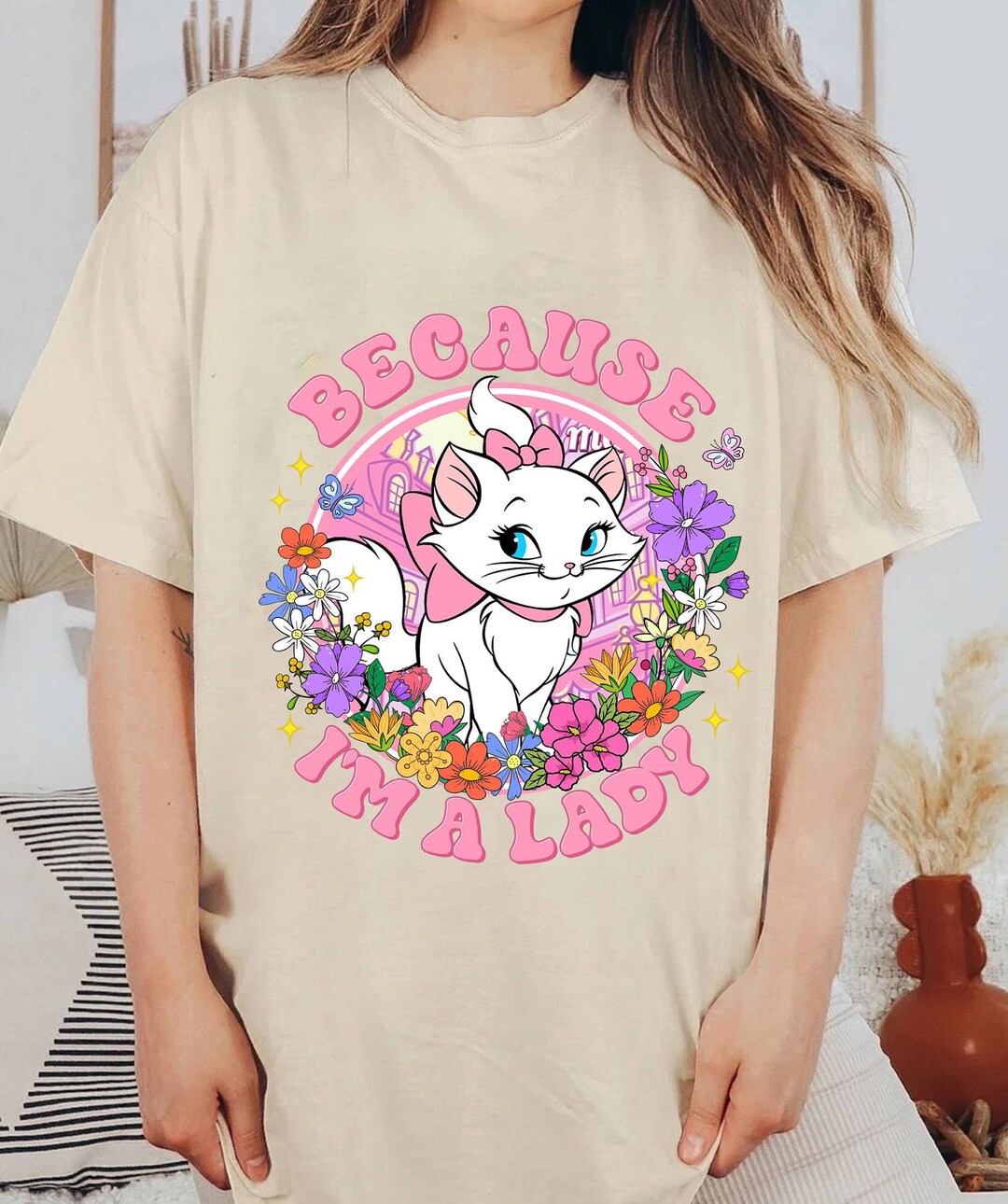 The Aristocats Marie Cat Because I'm A Lady Shirt Marie Cat Floral ...