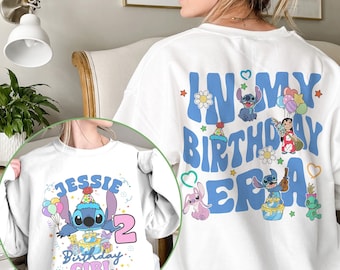 Personalized Disneyland Stitch Birthday Girl Shirt, In My Birthday Era Tees, Disneyland Custom Birthday Shirt, Birthday Girl Shirt