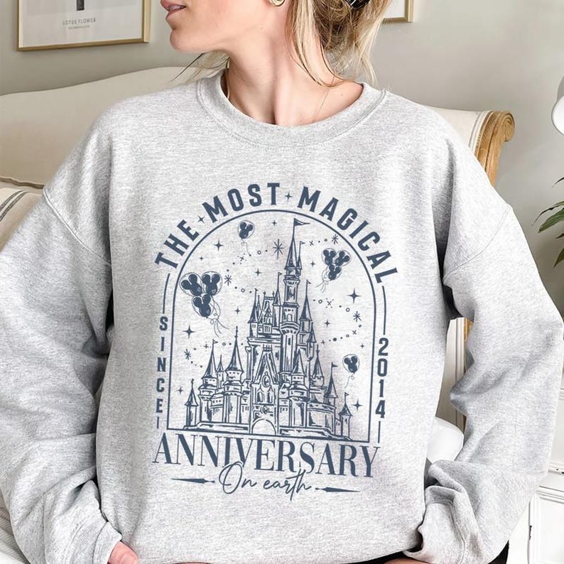 Personalized Magical Anniversary Shirt, Disneyland Couple Vacation Tee, Disneyworld Castle Celebrating Shirt, Disneyland Wedding Anniversary image 4