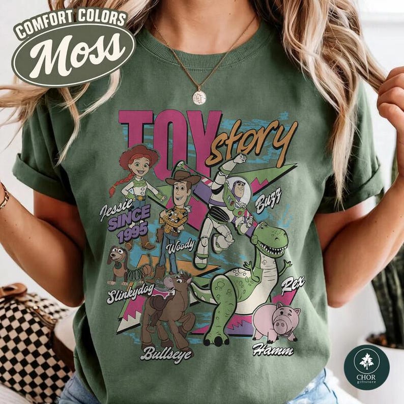 Disneyland Toy Story 1995 Retro Comfort Colors Shirt, Woody Buzz Tee, WDW Disneyland Family Vacation 2026 Trip, Disneyland Pixar Fest image 6