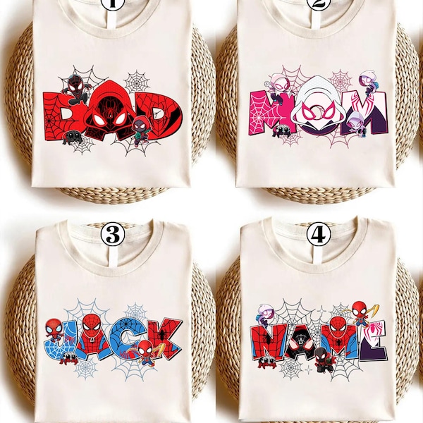 Camiseta personalizada de Spidey y sus increíbles amigos, camiseta con nombre personalizado de Spiderman con temática de héroe, camiseta para fiesta de héroes, camiseta de cumpleaños de Spidey para niños pequeños