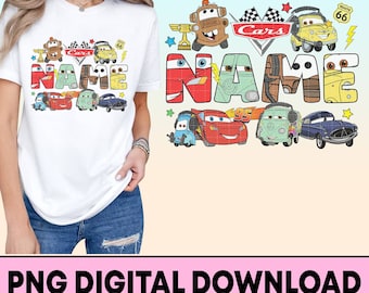 Personalisierte Disneyland Cars Charakter Png, Lightning Mcqueen Und Tow Mater, Cars Familie Png, Cars Land, DisneyTrip 2025, digitaler Download