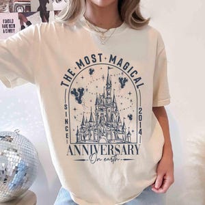 Personalized Magical Anniversary Shirt, Disneyland Couple Vacation Tee, Disneyworld Castle Celebrating Shirt, Disneyland Wedding Anniversary image 5