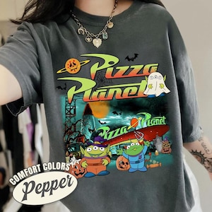 Comfort Colors Aliens Toy Story Pizza Planet Halloween Shirt, Toy Story Halloween Shirt, Spooky Season Shirt, Disneyland Halloween Shirt