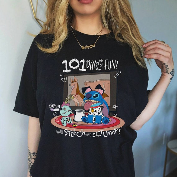 Stitch and Scrump Shirt, Stitch in Costume 101 Dalmatians Shirt, Stitch  Lovers Shirt, Ohana Means Family T Shirt, Disneyland Shirt 