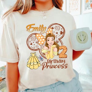 Disneyland Princess Belle Birthday Shirt, Custom Birthday Girl Sweatshirt, Beauty And Beast Birthday Shirt, Princess Belle Family Bday Party