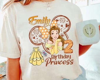 Disneyland Princess Belle Birthday Shirt, Custom Birthday Girl Sweatshirt, Beauty And Beast Birthday Shirt, Princess Belle Family Bday Party