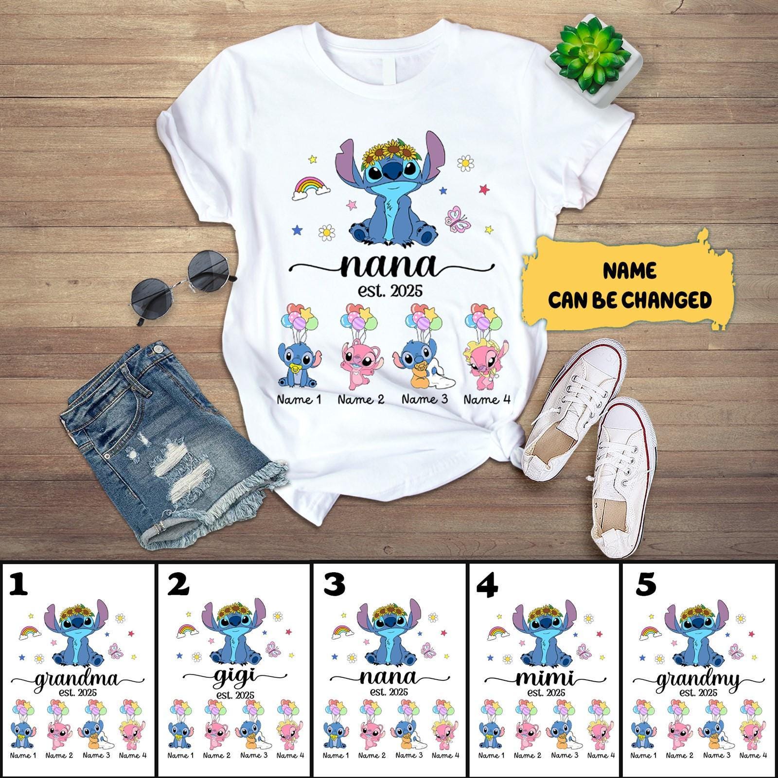 Personalized Stitch Grandma Shirt, Disneyland Gigi Shirt, Custom Grandma Shirt, Stitch Nana Shirt, Mothers Day Shirt, Family Vacation 2025