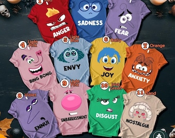 Inside Out Movie Characters Shirts, Inside Out Family Costume Shirts, Inside Out Halloween Costume Shirts, Inside Out Birthday Party Shirts