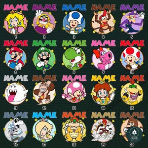 Personalized Super Mario Halloween Costume Shirts, Gaming Matching Family T-Shirt, Mario Game Custom T-Shirt, Custom Mario Characters Shirt image 4