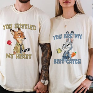 Disneyland Zootopia 2 Judy Hopps And Nick Wilde Shirt, Cute Fox & Bunny Couple Valentine Day Tee, Funny Couple Matching Trip Outfits 2026 image 2