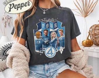 Comfort Colors Fantastic Four First Steps Shirt, Fantastic Four Shirt, Fantastic 4 Superhero Reed Richards Johnny Storm Shirt, MCU Fan Gift