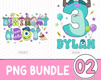 Personalized Monster INC Birthday Boy Png, Monster Family Birthday Party, Custom Monster Birthday Boy Png, Mike And Sully, Digital Download