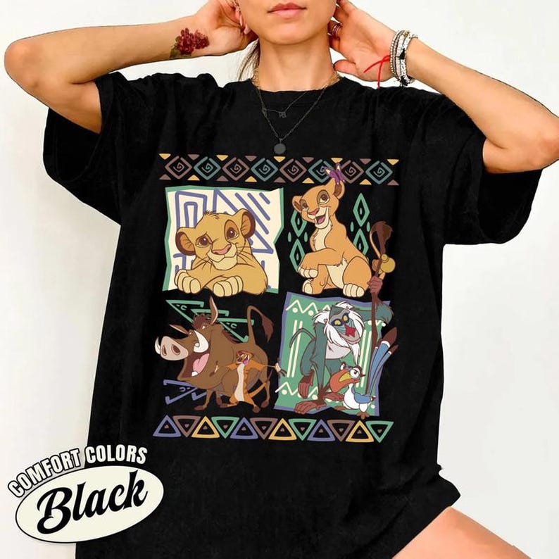 Comfort Colors Retro 90s Disneyland Lion King Simba And Timon Shirt, Vintage Lion King Shirt, Hakuna Matata Shirt, Disneyland Trip Shirt image 3