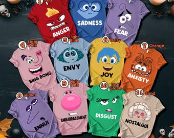 Inside Out Movie Characters Shirts, Inside Out Family Costume Shirts, Inside Out Halloween Costume Shirts, Inside Out Birthday Party Shirts