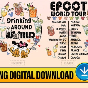 Epcot Drinking Around The World Tour 2025 Png, Drink Around The World, Disneyworld Tour Png, World Traveler Png, Disneyland Drink