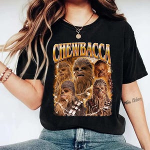 Chewbacca Bootleg Shirt, Anakin Skywalker Vintage 90&#39; Shirt, Starwars Characters Shirt, Graphic Tees For Women Trendy