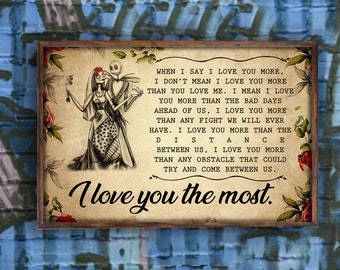 I Love You The Most Poster Wall Art Print Bedroom Home Living Decor Poster