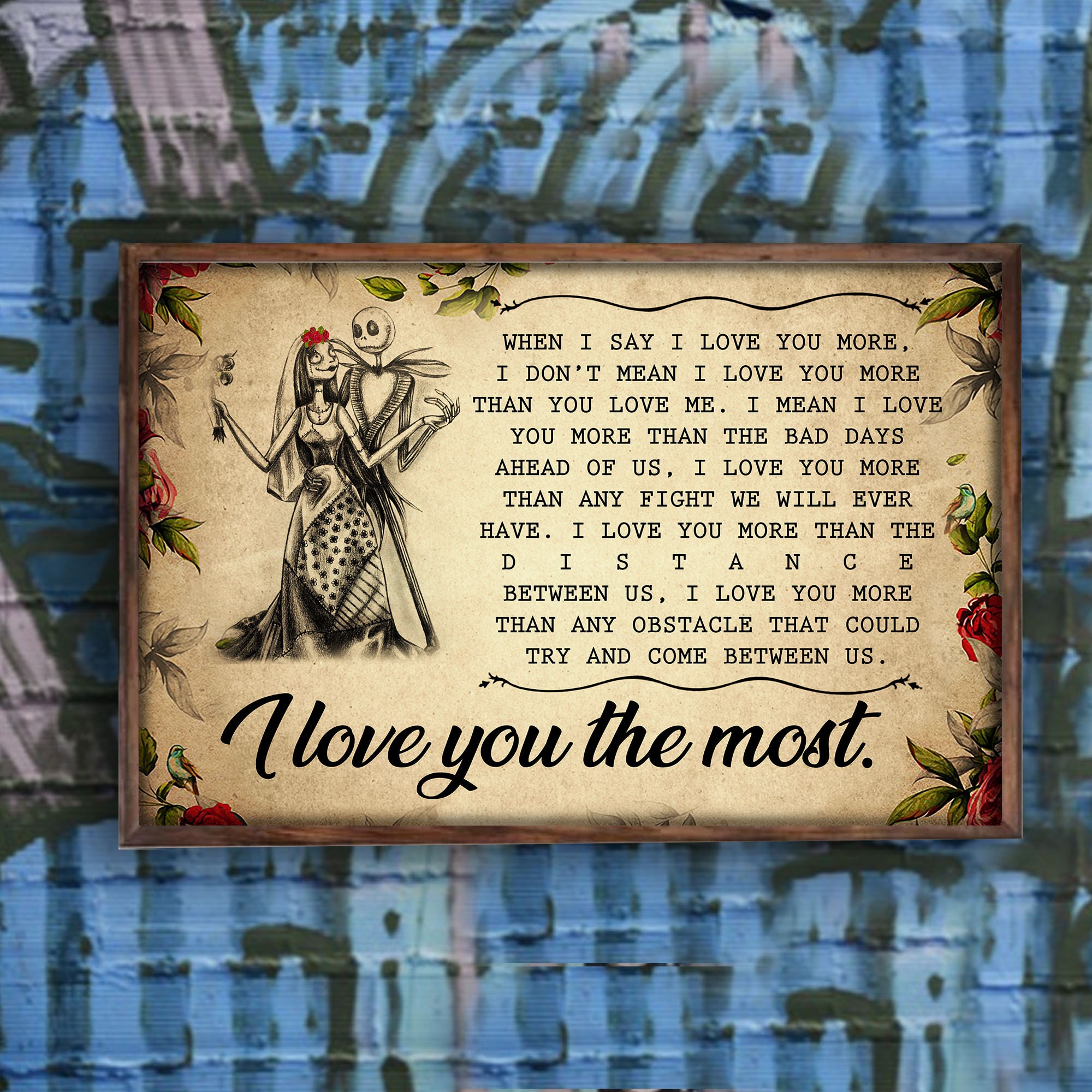I Love You The Most Poster Wall Art Print Bedroom Home Living Etsy