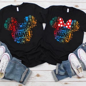 Mickey Minnie Avengers Couple Shirt, Avengers Superhero Shirt, Matching Family Shirts, Superhero Squad Symbol Group Matching Shirt
