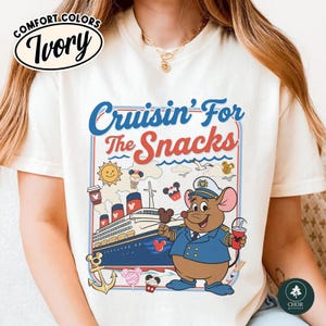 Funny Gus Gus Jaq Cruising For The Snacks Disneyland Cruise Comfort Color Gus Shirt, Disneyland Travel Shirt, Disneyland Trip 2026 Tee zdjęcie 5