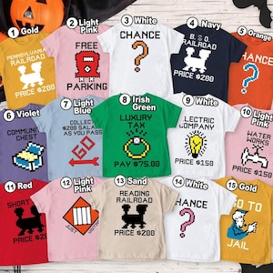 Monopoly Game Family Costume Matching Shirt, Monopoly Game Cards Costume Shirt, Board Game Group Matching Shirt, Halloween Party 2025 Shirt
