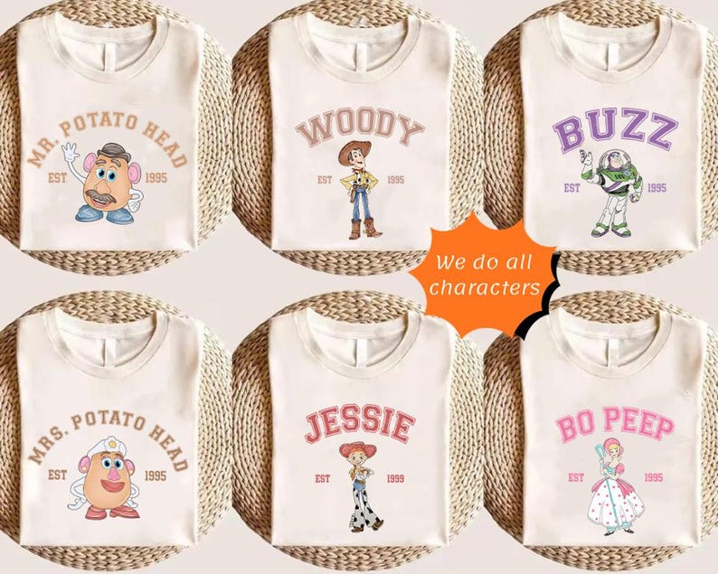 Retro Toy Story Comfort Colors Shirt, Matching Family Disneyland Shirts, Disneyland Toy Story Group Birthday Shirts, Woody Buzz Jessie Alien image 1
