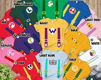 Mario Costume Shirt, Yoshi Princess Peach Bowser Luigi Costume, Princess Daisy Costume, Matching Family Halloween Costume, Halloween 2026
