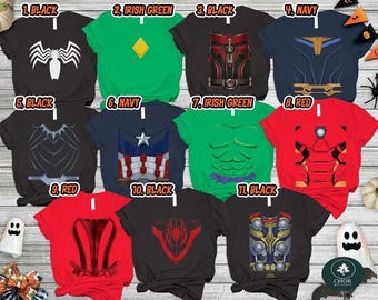 Avengers Costume Shirt, Avengers Team Shirt, Spider Man Iron Man Captain America Costume Superhero Costume, Family Halloween Costume Shirt