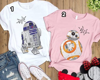 StarWars Couple Shirts, R2D2 BB8 Valentine Day Shirts, Disneyland Couple Shirts, StarWars Droid Matching Couple Shirts, Valentine Gift
