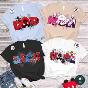 Camiseta personalizada a juego para la familia de Spidey y sus increíbles amigos, camiseta temática de Spiderman, camiseta para fiesta de héroes, regalo de cumpleaños de Spidey imagen 2