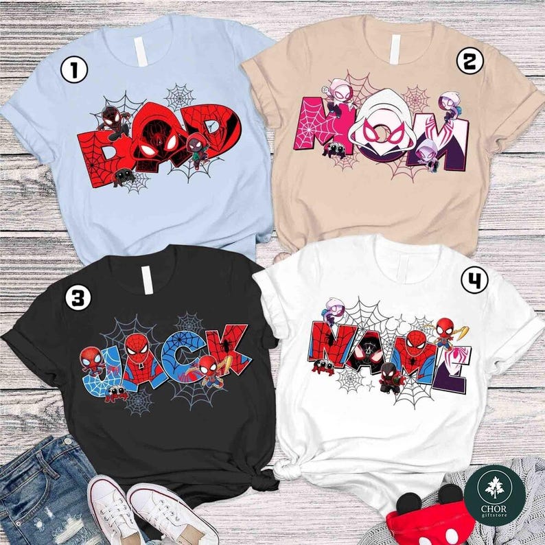 Camiseta personalizada a juego para la familia de Spidey y sus increíbles amigos, camiseta temática de Spiderman, camiseta para fiesta de héroes, regalo de cumpleaños de Spidey imagen 2