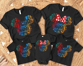 Mickey Minnie Avengers Couple Shirt, Avengers Superhero Shirt, Matching Family Shirts, Superhero Squad Symbol Group Matching Shirt