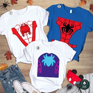 Spidey and His Amazing Friends Costume Halloween Shirt, Spider Man Costume Shirt, Miles Morales Ghost Spider Halloween, Halloween Group 画像 1