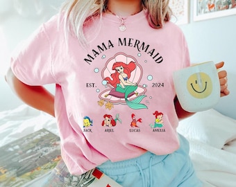 Little Mermaid Mama Shirt, Retro Princess Mama Mermaid Shirt, Disneyland Mom Shirt, Princess Mom Shirt, Gift For Mom, Mother's Day Shirt