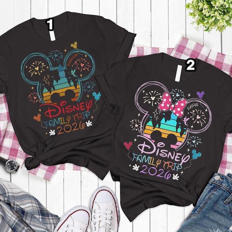Disneyland 2026 Personalization Comfort Colors Shirts, Disneyworld 2026 Family Shirts, Disneyland Vacation 2026 Trip Shirts, Magical Castle image 3