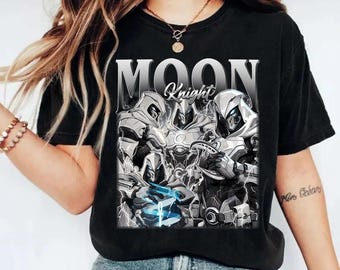 Moon Knight Superhero Team Homage Shirt, Vintage Moon Knight Bootleg Shirt, Gamer Gift For Girl, Video Game Fan Gift Shirt
