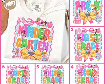 Disneyland Back To School Shirt, Mickey & Friends First Day of School Shirt, Happiest Teacher On Earth Shirt, Disneyland Kindergarten Shirt