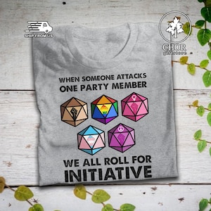 LGBT Pride Black Lives Matter T Shirt When Someone Attacks One Tshirt Dungeon RPG DND Dragons Dice Games T Shirt