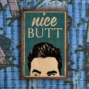 Nice Butt Poster Ew David Funny Poster Living Bathroom Restroom Toilet Decor Poster