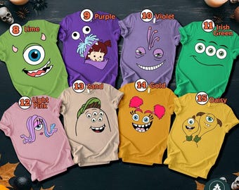 Pixar Monster Inc Mike Sully Couple Halloween Costume Shirts, Disneyland Monster Inc Shirt, Spooky Season, Trick Or Treat, Halloween Party