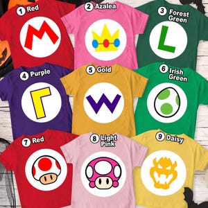 SuperMario Halloween Costume Shirt, Group Mario Matching Halloween Costume, Mario Bros Princess Peach Shirt, Family Halloween Party 2025