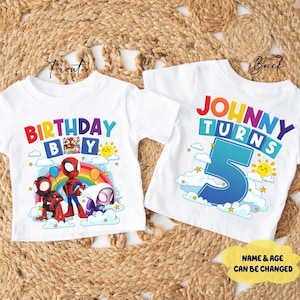 Personalized Spidey Birthday Shirt, Spidey and His Amazing Friends Family Birthday Party Shirt, Spiderman Birthday, Superhero Birthday Shirt